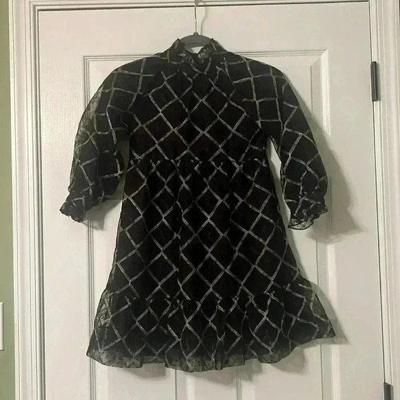 NWT To-La -Roo Girls Black and Gold Dress Size 7 - Picture 1 of 5